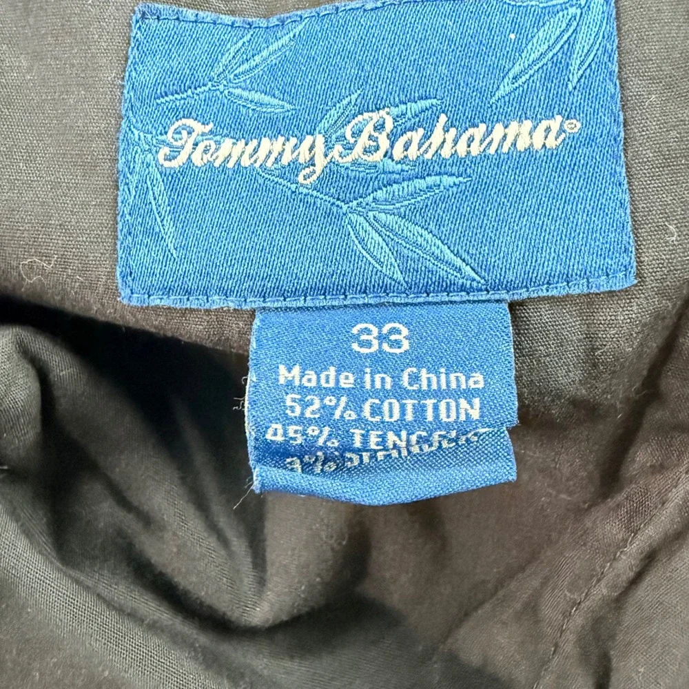 Tommy Bahama Boracay Shorts Mens 33 Charcoal Grey Cotton Tencel Chino Flat Front